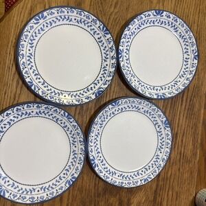 Corelle Portofino Lunch Plates Italian Coastal Blue White 8.5" Set Of 4 USA